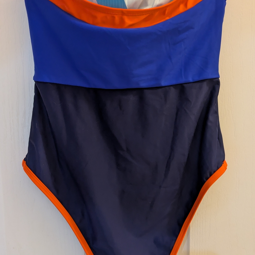 CUPSHE Women's Blue and Navy One Piece Swimsuit - Picture 2 of 6